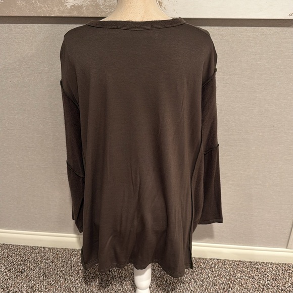 Army Green Vintage‎ Havana Reverse Fleece Top - Picture 4 of 4